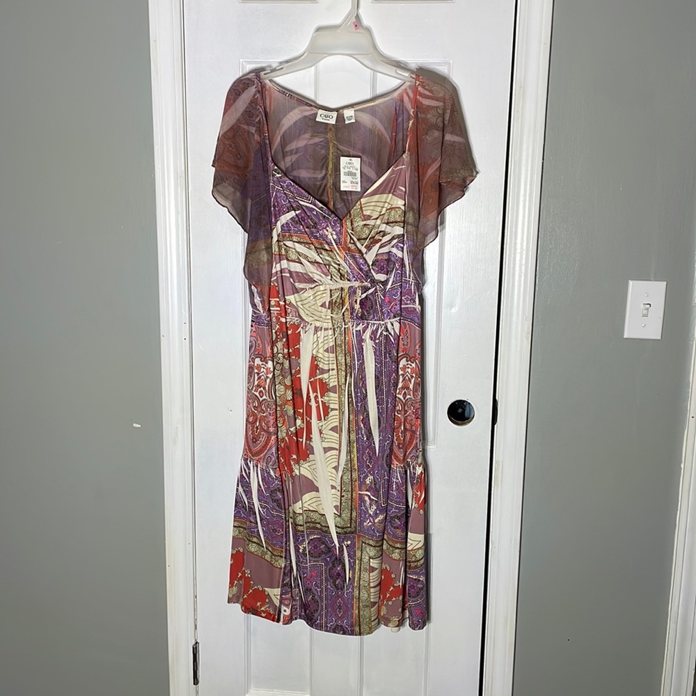 🤩 2/$15 - Multicolor Patterened Dress - NWT 22/24 Cato